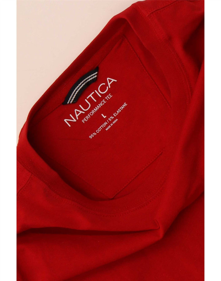 Nautica T-Shirt Homme Haut Large Rouge Coton