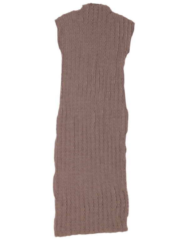 Zara Femme Maxi Robe Pull Sans Manches UK 12 Gris Moyen