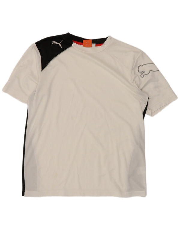Puma T-Shirt Graphique Homme Small Blanc Colourblock