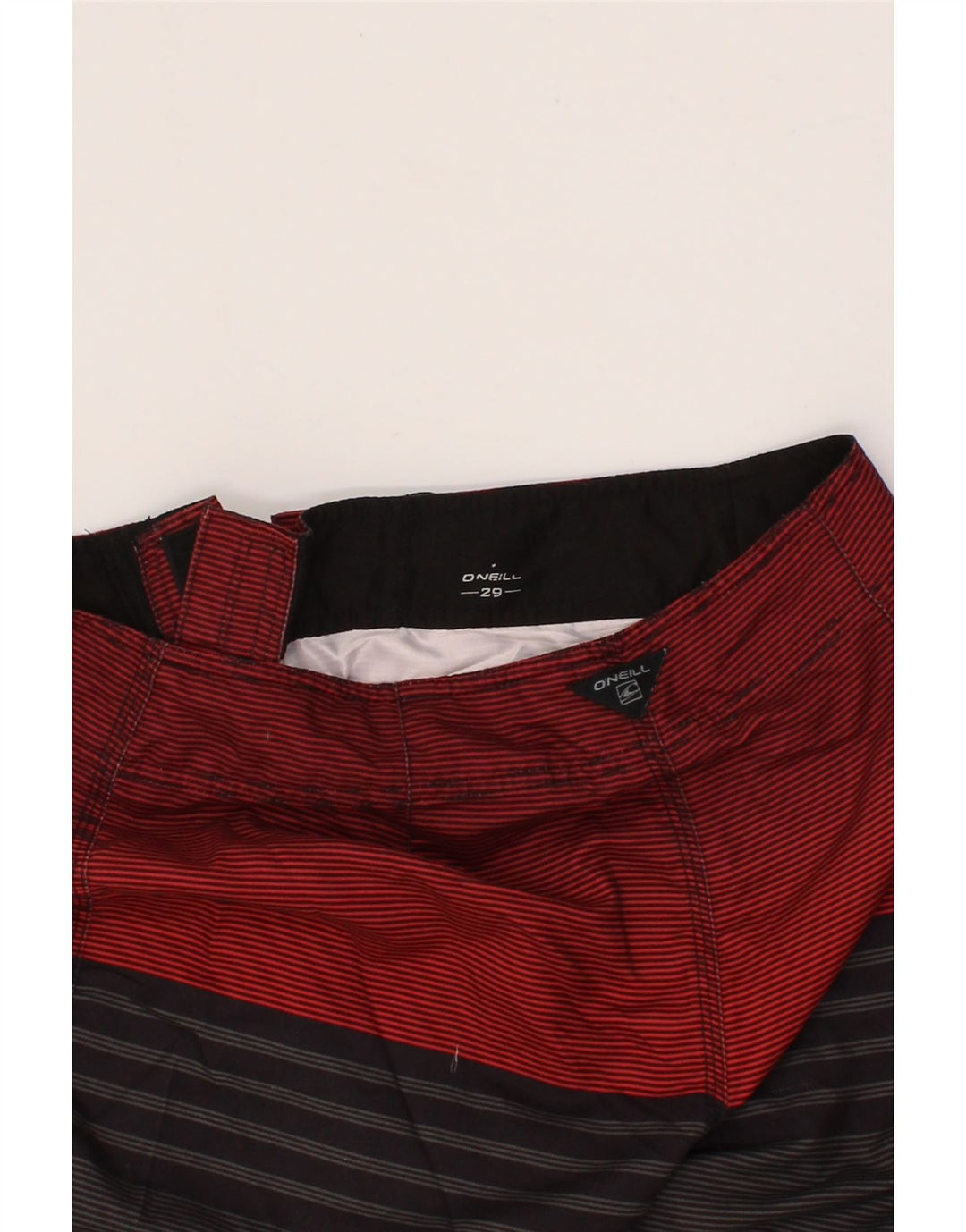 O'NEILL Mens Swimming Shorts Small  Black Striped Polyester Vintage O'Neill and Second-Hand O'Neill from Messina Hembry 