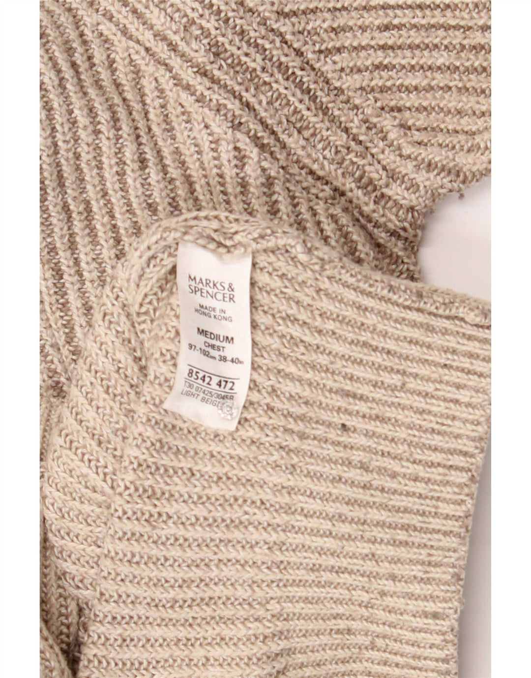 Marks & Spencer Pull Bleu Harbor Zip Neck Homme Beige Moyen