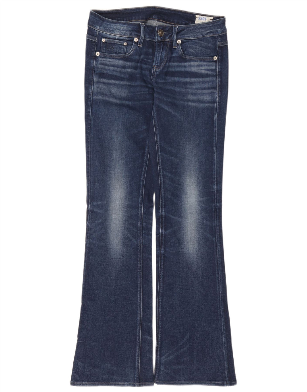 G-Star Femme 3301 Jean Évasé W29 L32 Bleu Marine Coton
