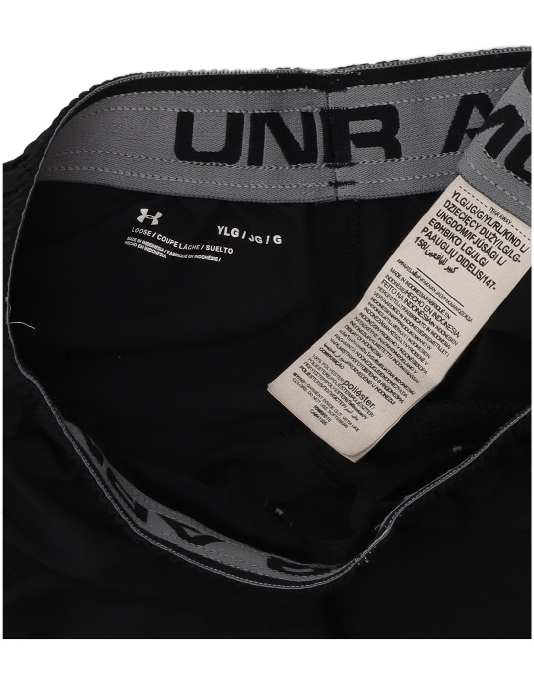 Under Armour Short de Sport Garçon 11-12 Ans Grand Noir Polyester