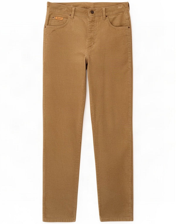 Wrangler Mens Texas Straight Corduroy Trousers W32 L34 Beige Cotton