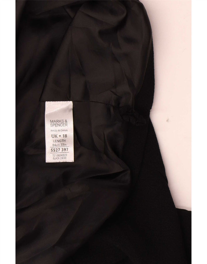 Marks & Spencer Jupe trapèze pour femme UK 18 XL W36 Noir Polyester