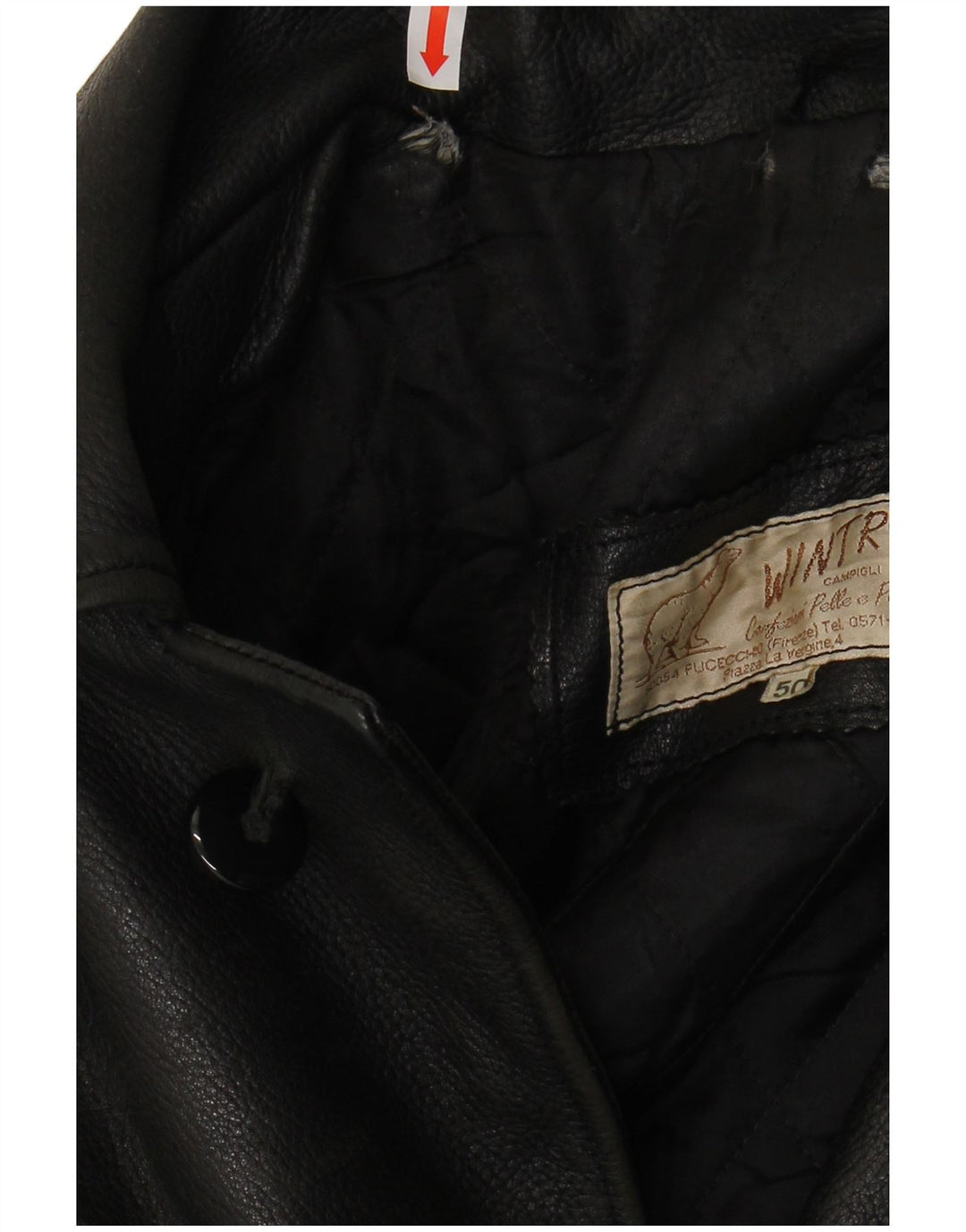 veste en cuir homme vintage IT 50 Grand cuir noir