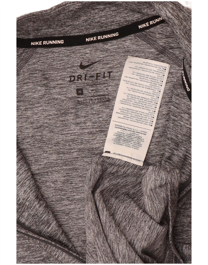 Haut de survêtement Nike Dri Fit Zip Neck pour homme, gris moyen, en polyester