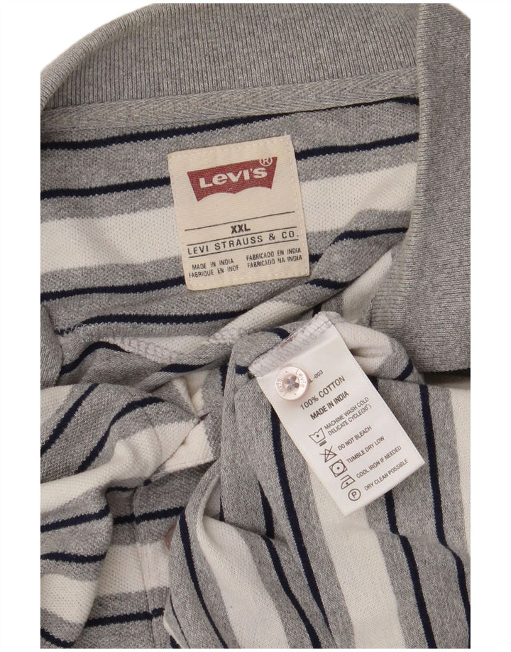 Levi's Polo Homme 2XL Gris Rayé Coton