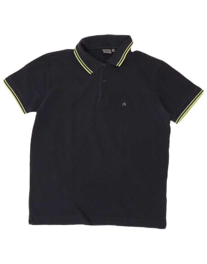 CALVIN KLEIN Polo Homme Bleu Marine Moyen Coton