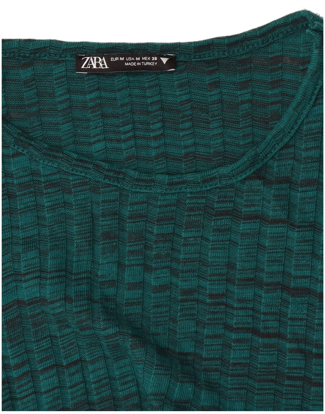 Zara Robe pull pour femme UK 12 Rayé vert moyen