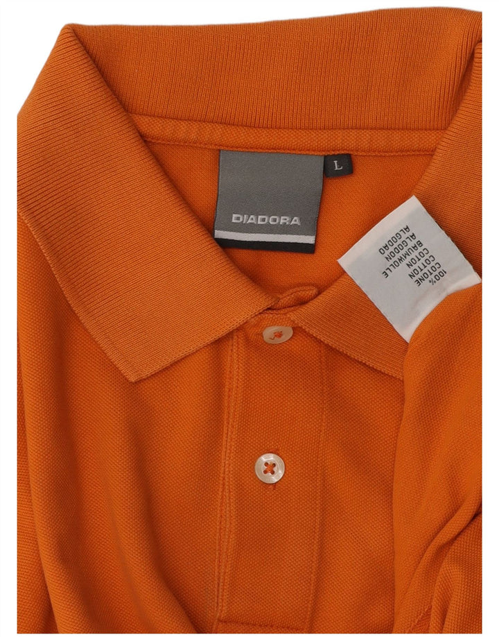 Diadora Polo Homme Large Orange Coton