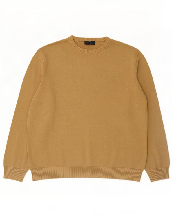 Marks & Spencer Mens Blue Harbour Boat Neck Jumper Sweater XL Beige Cotton