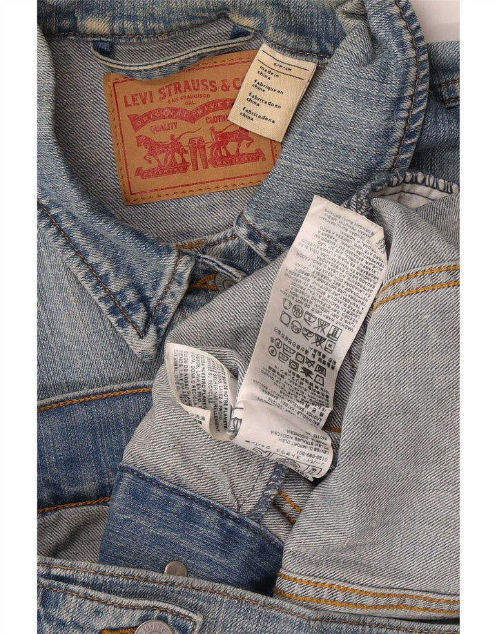 Levi's Veste en Jean Graphique Femme UK 8 Small Bleu Coton