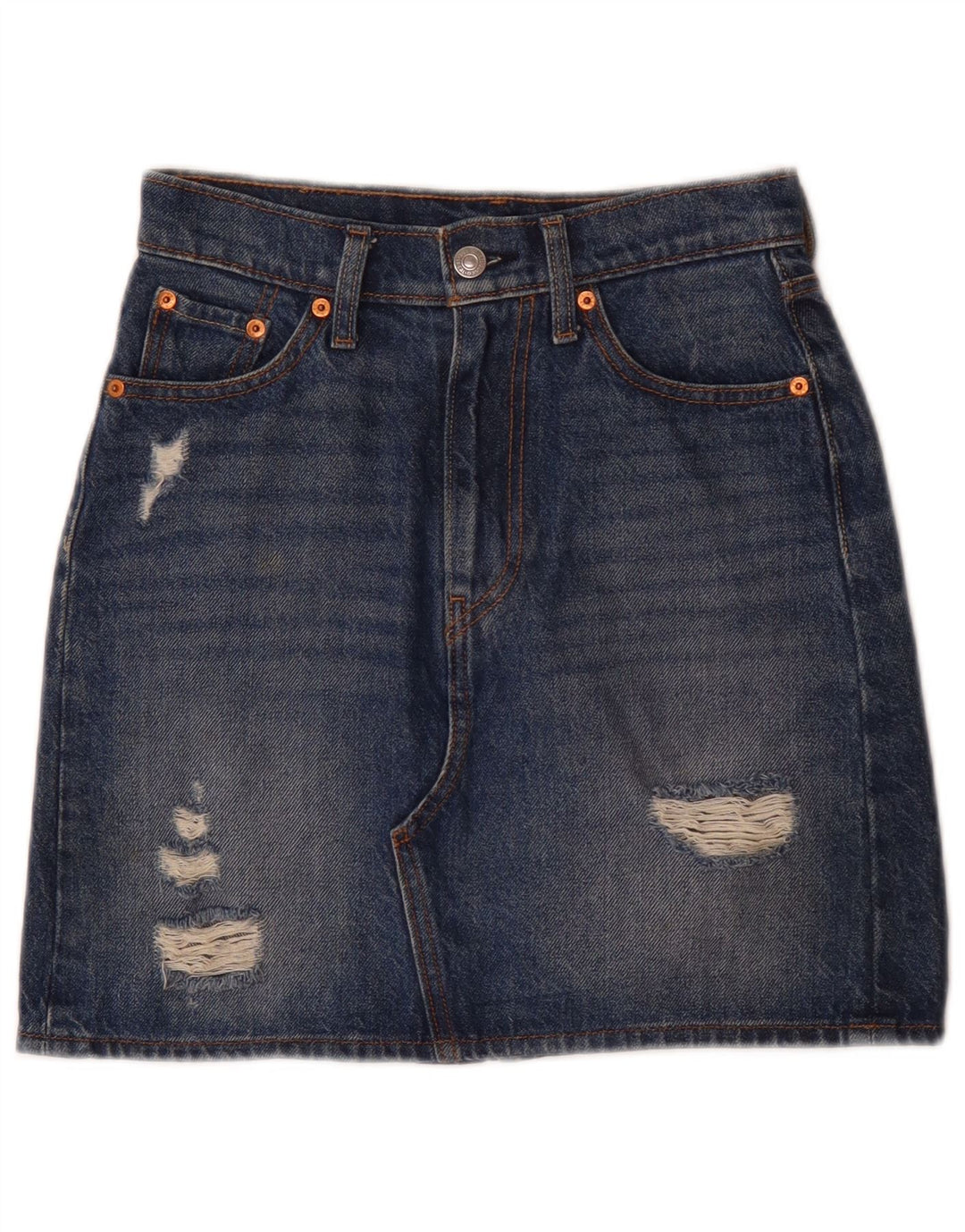 Levi's Jupe en jean vieilli W24 XS Femme Bleu Coton