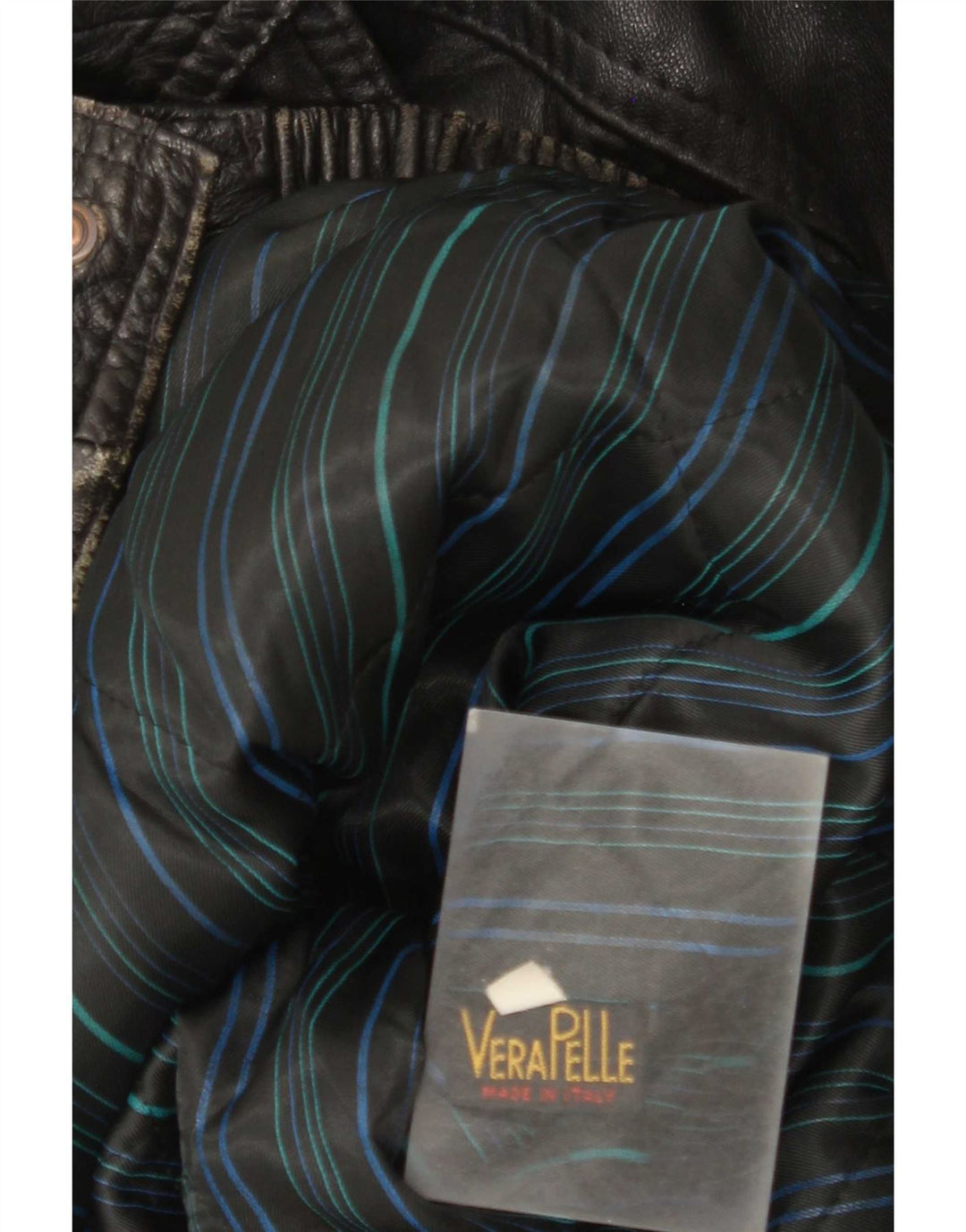 veste en cuir homme vintage UK 40 Grand Noir