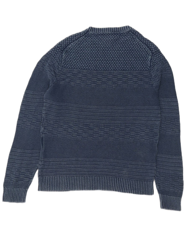 Tommy Hilfiger Pull à col rond pour homme 2XL Bleu géométrique en lin