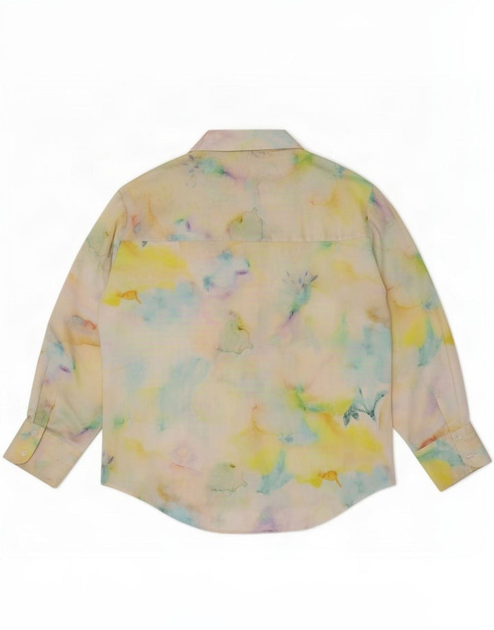Zara Chemise Femme UK 16 Large Multicolore Tie Dye Polyester