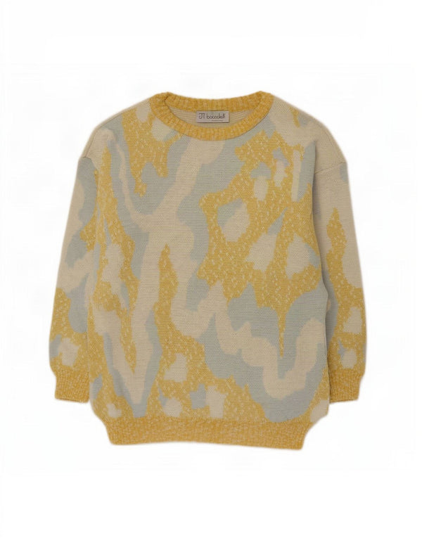vintage Womens Boat Neck Jumper Sweater UK 16 Grand Multicolore
