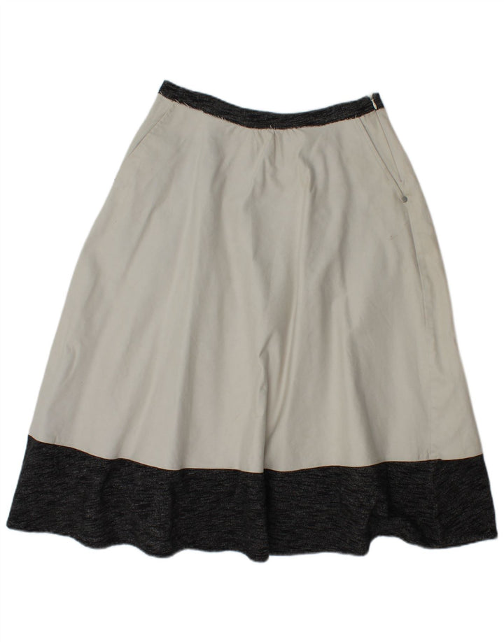 VINTAGE Jupe trapèze femme Small W26 Off White Colourblock