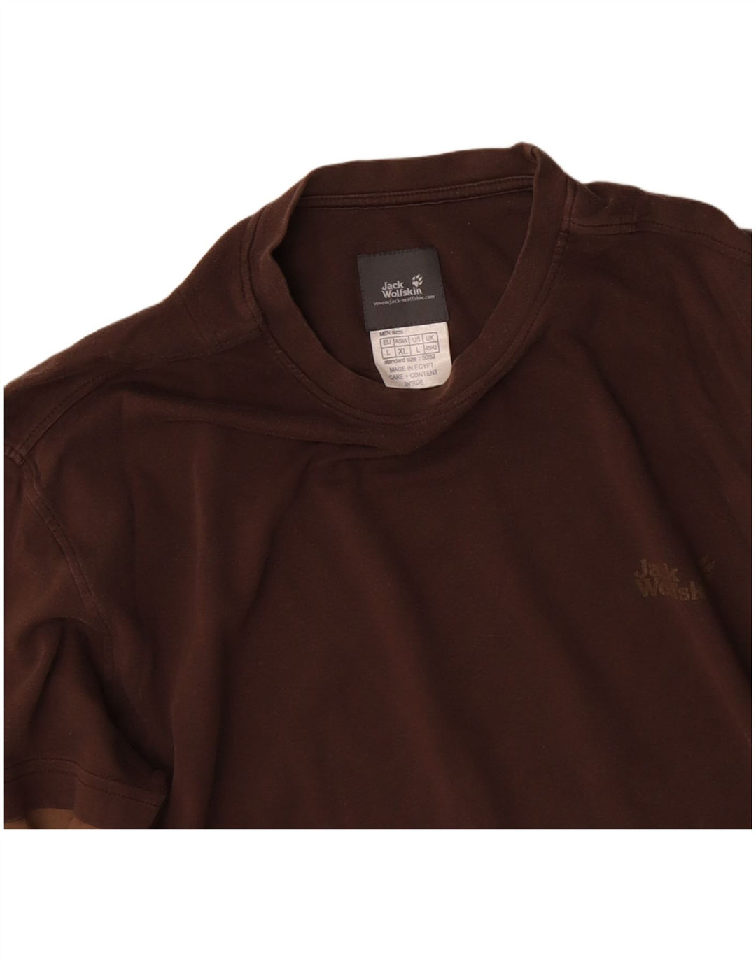 JACK WOLFSKIN Haut graphique à manches longues pour hommes UK 40/42 Large Marron
