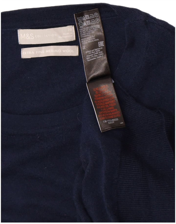 Marks & Spencer Pull col rond pour femme UK 20 2XL Bleu marine