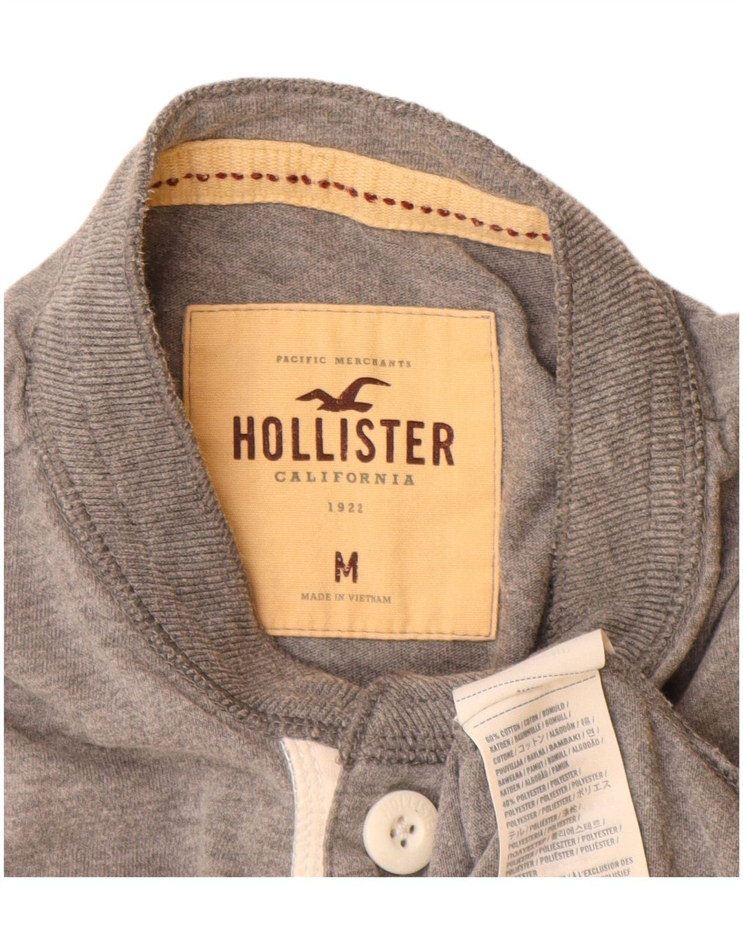 Hollister T-Shirt Homme Gris Moyen Coton