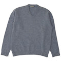 Asics Pull col V pour homme en laine d'agneau Bleu Taille L