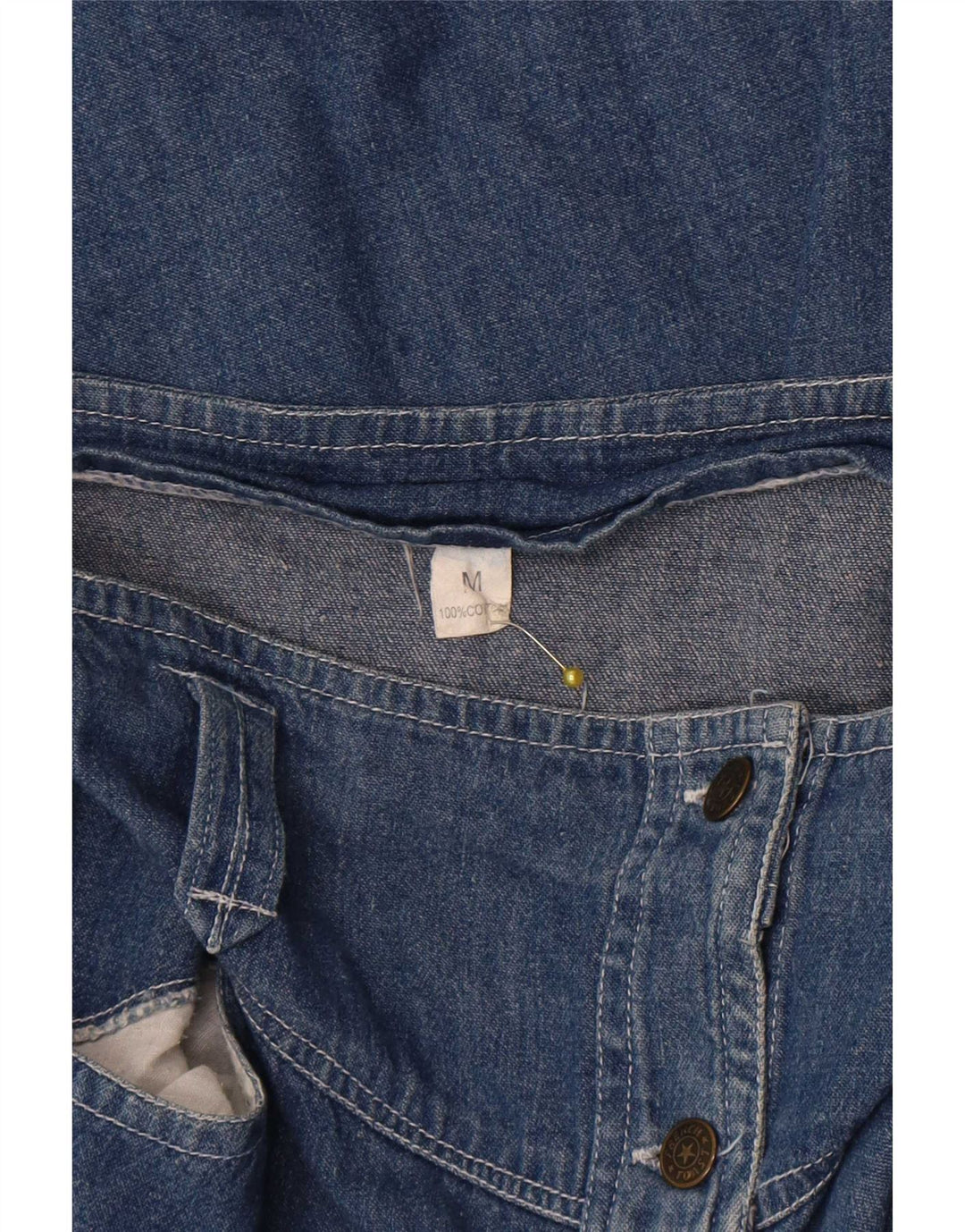 vintage Femme Midi Denim Jupe Moyen W28 Bleu Coton