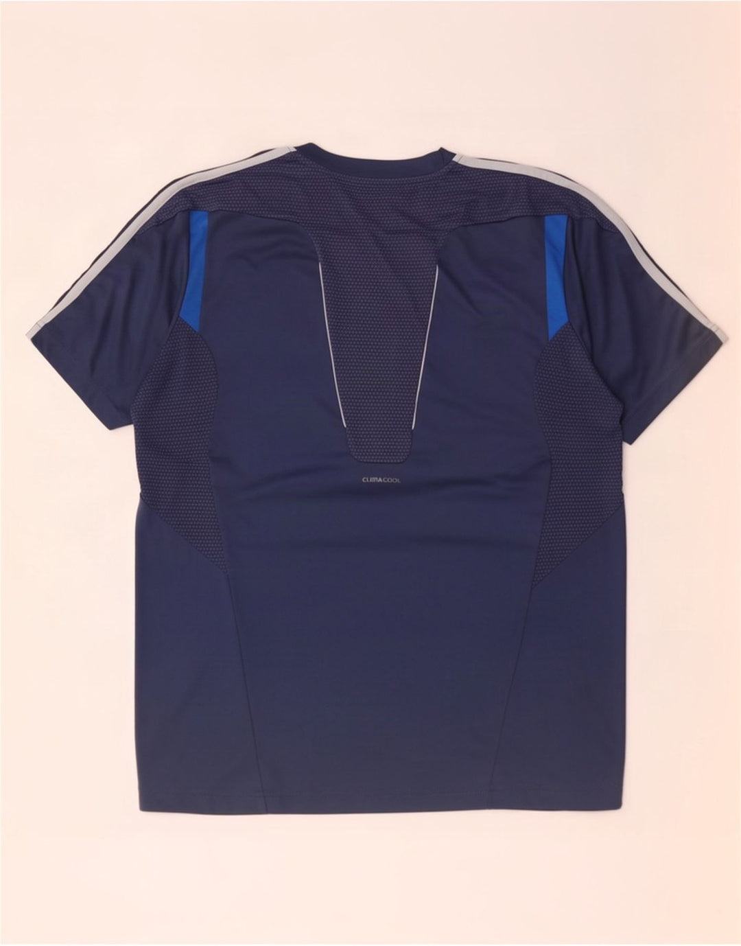 Adidas Hommes Climacool T-Shirt Haut Grand Bleu Marine Colorblock Polyester