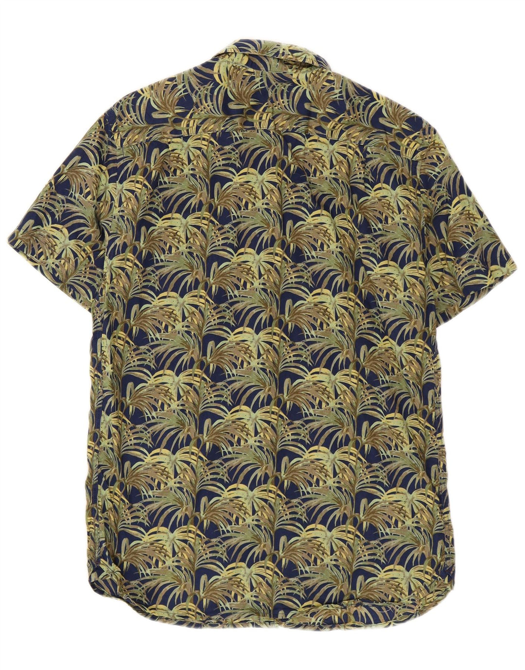 HOWICK Mens Abstract Pattern Short Sleeve Shirt Small Green Cotton