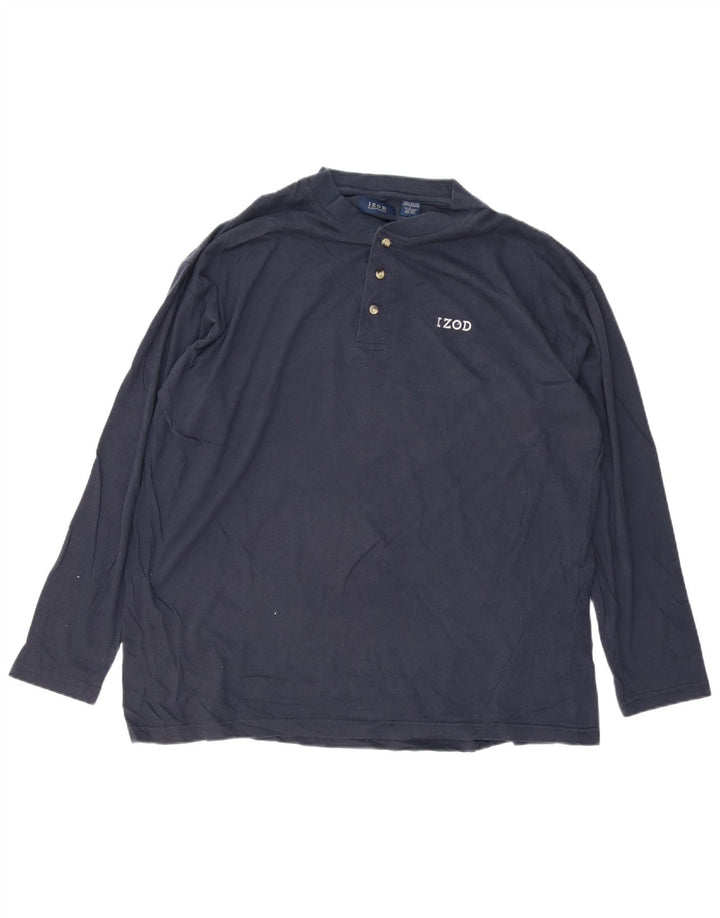 IZOD Haut Homme Manches Longues Grand Bleu Marine Coton