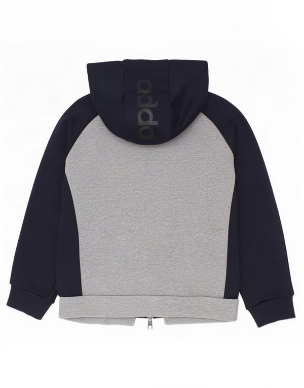 Adidas Pull à capuche zippé pour garçon 5-6 ans Gris Colorblock Coton