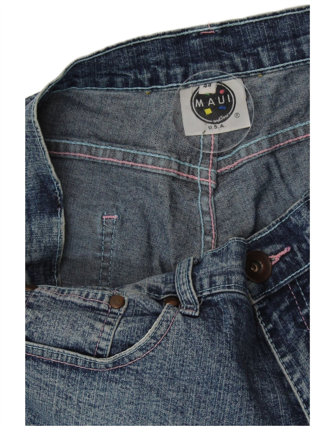 MAUI AND SONS Jean Capri Femme EU 44 XL W34 L21 Bleu