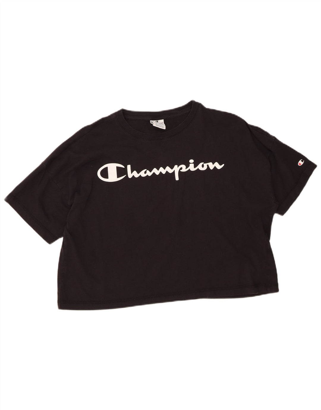 Champion T-shirt court surdimensionné pour femme UK 14 Noir moyen