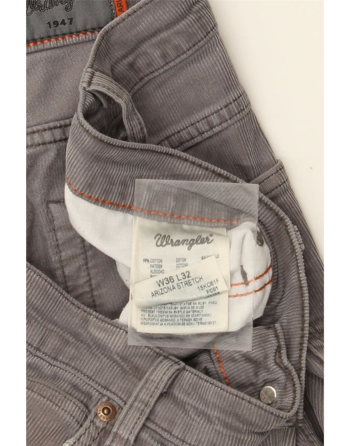 WRANGLER Pantalon droit en velours côtelé stretch Arizona pour homme W36 L32 Gris