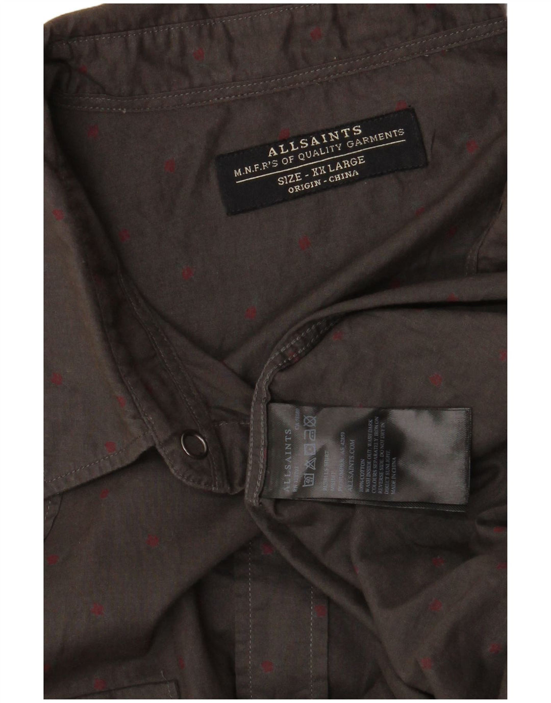 Chemise Homme All Saints 2XL Coton Taché Gris