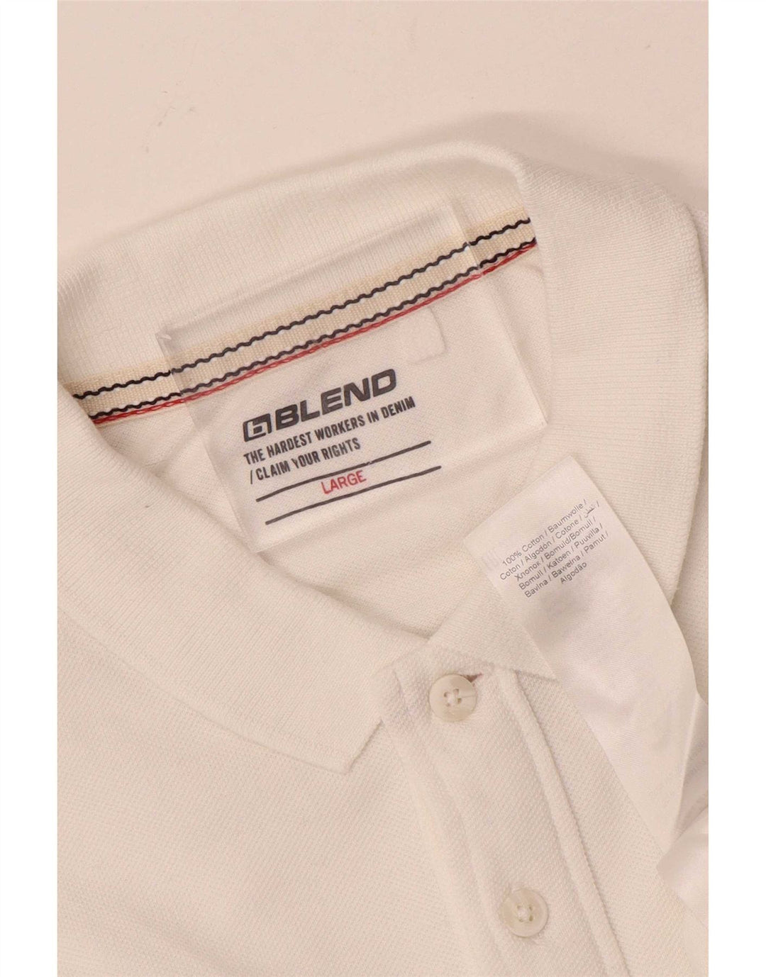 Blend Polo Homme Grand Coton Rayé Blanc