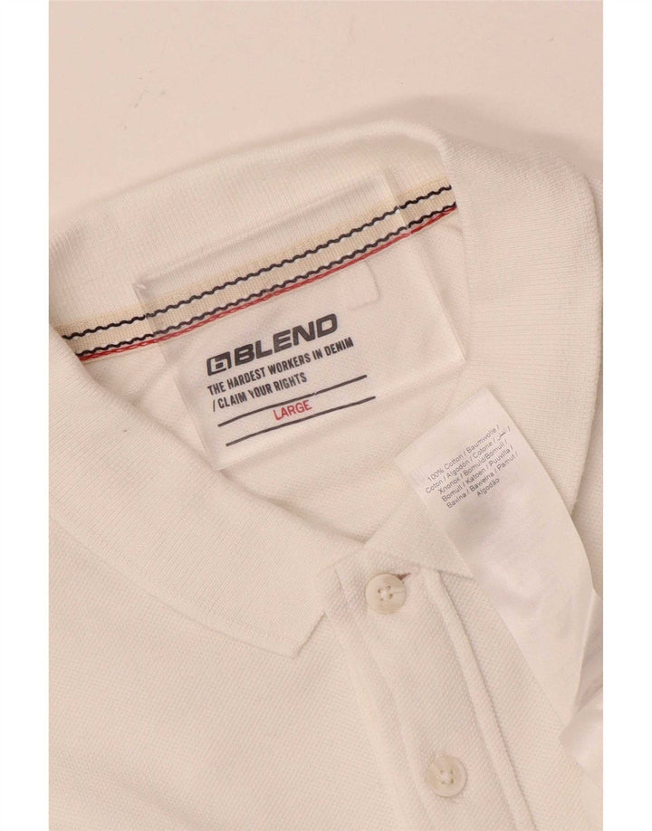 Blend Polo Homme Grand Coton Rayé Blanc