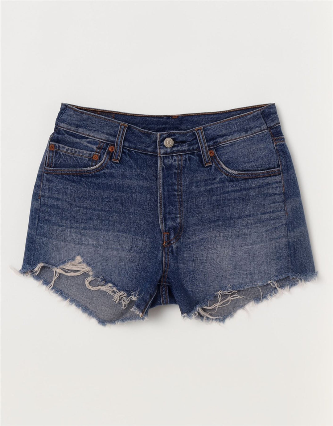 Levi's Short en Jean 501 Femme W28 Bleu Moyen Coton