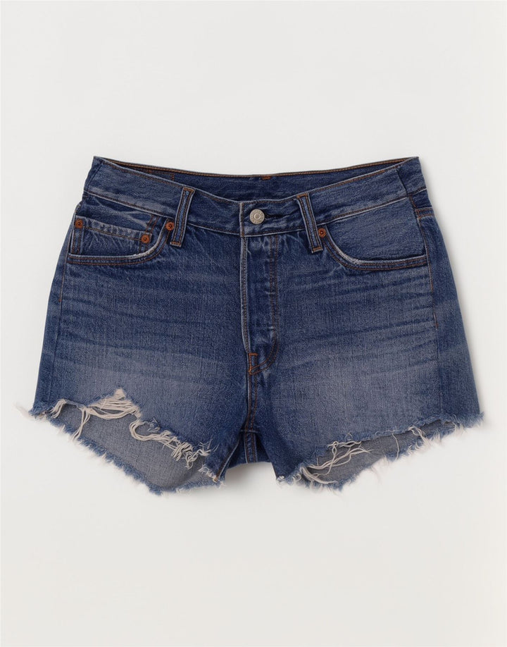 Levi's Short en Jean 501 Femme W28 Bleu Moyen Coton