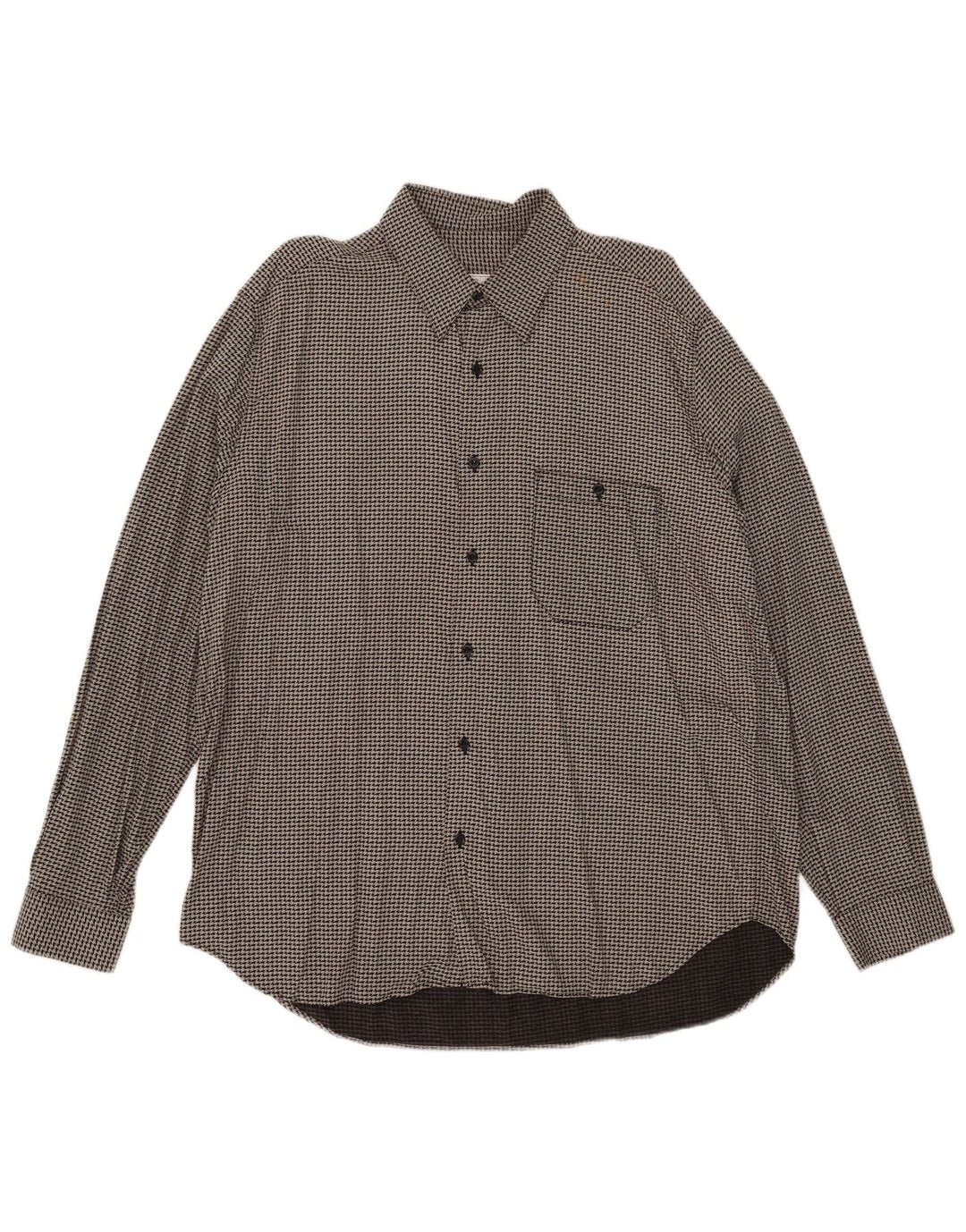 Chemise Homme Vintage Grande Viscose Pied-de-Poule Grise