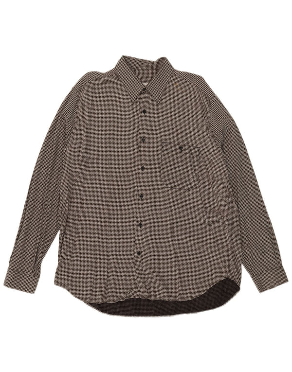Chemise Homme Vintage Grande Viscose Pied-de-Poule Grise