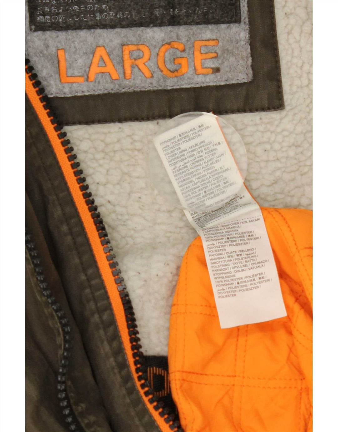 Superdry Parka à capuche pour homme UK 40 Large Kaki Polyester