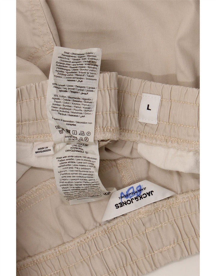 JACK & JONES Short décontracté pour homme Large W32 Beige Lyocell