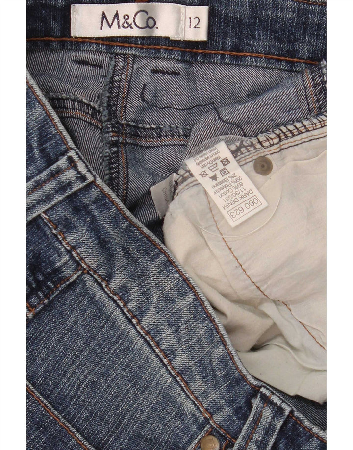 M&Co Short en jean pour femme UK 12 Medium W32 Bleu Coton