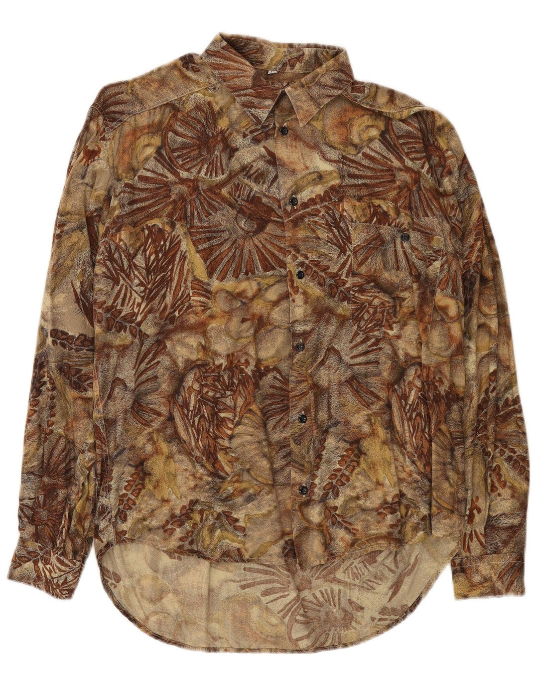 Chemise homme vintage Viscose florale marron moyen