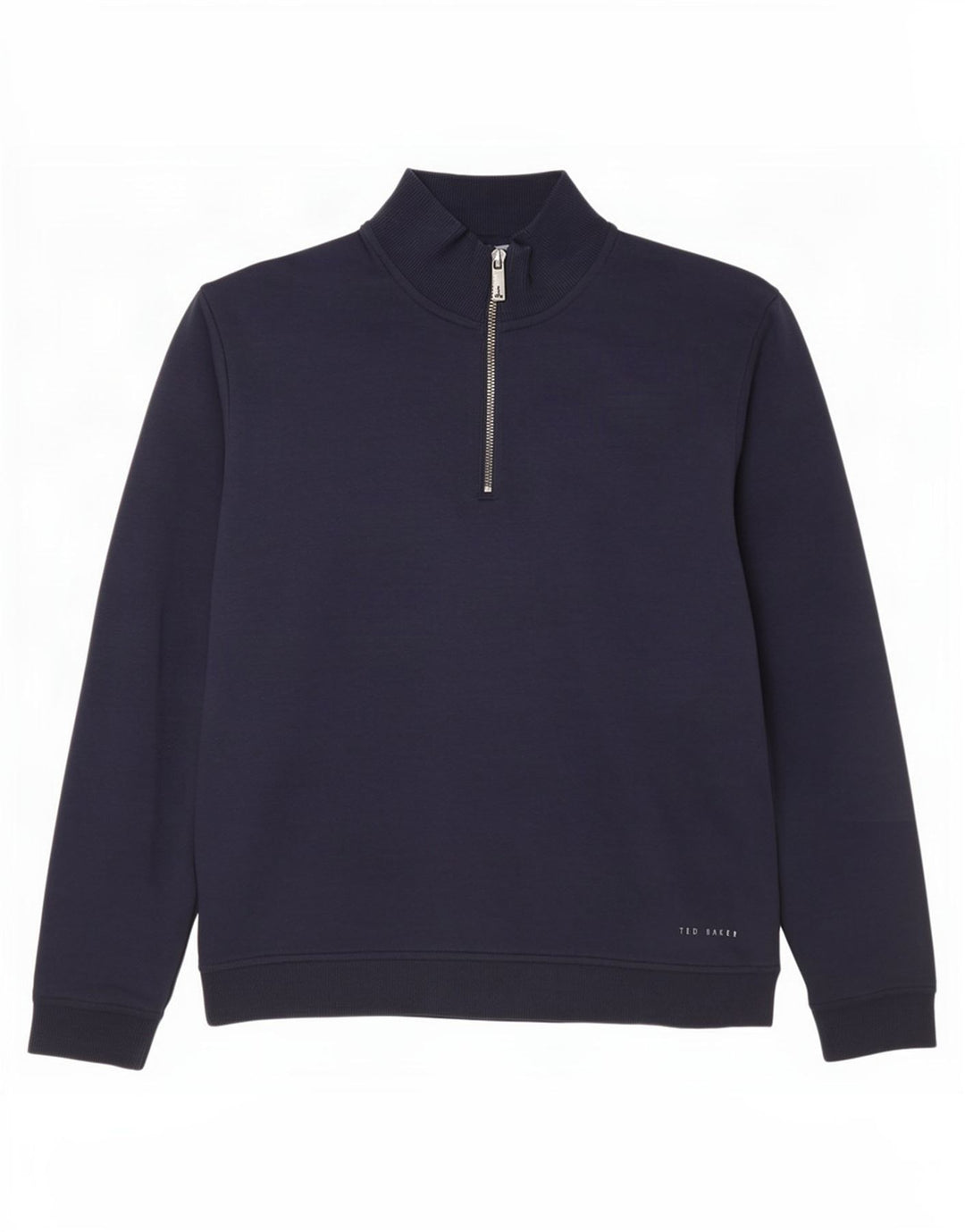 Ted Baker Sweat-shirt à col zippé pour homme Taille 3 Bleu marine moyen Coton