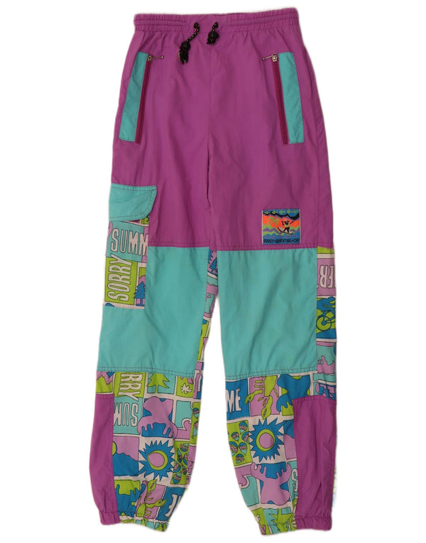 vintage Womens Graphic Cargo Survêtement Pantalon Joggers IT 44 Moyen Violet