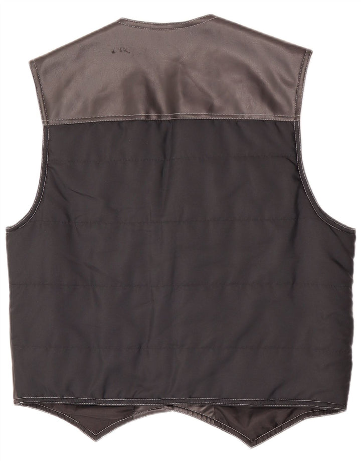 Off Limits Gilet en similicuir pour hommes, grand, noir, polyvinyle