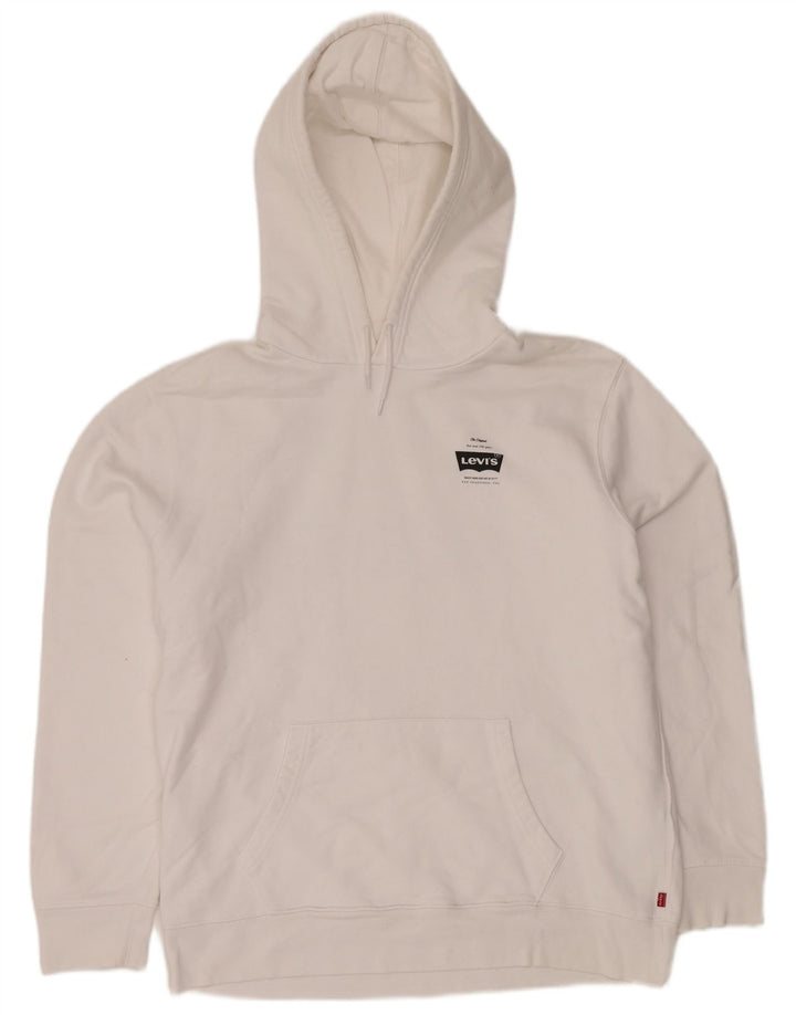 LEVI'S Pull à capuche graphique homme grand blanc coton